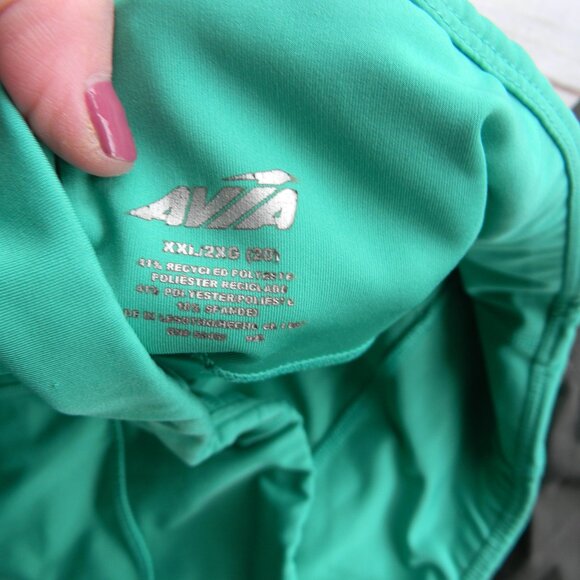 WM'S LOT OF 2 GREEN ATHLETIC LEGGINGS W/CELL PHONE POCKETS MOTO SZ XXL AVIA - Picture 5 of 6